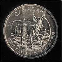 1oz Fine Silver 2013 Canada $5 Coin Antelope