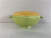 Green Fiesta Bowl w/ Yellow Lid