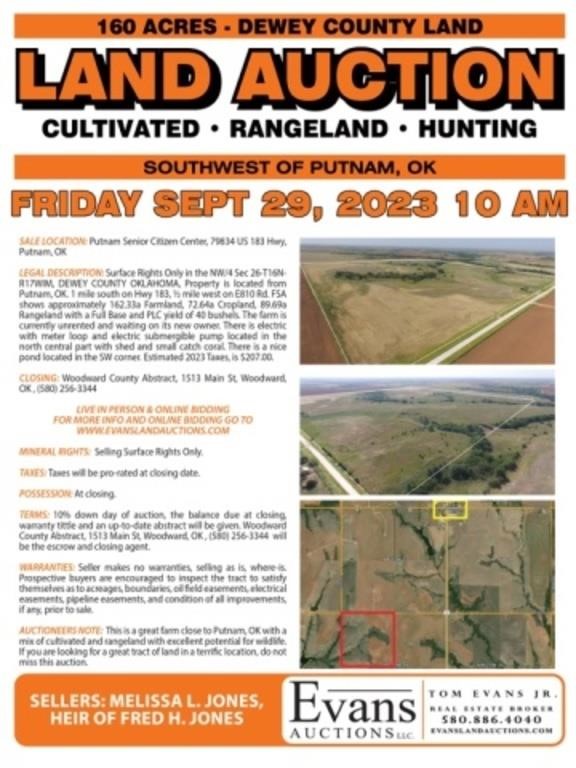 160 +/- Acres Dewey County