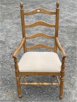 GREAT SOLID MAPLE LADDER BACK ARM CHAIR
