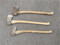 LOT OF 3 NICE CAST AXES