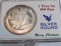 1 troy oz of .999 fine silver