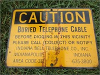 double sided telephone cable sign