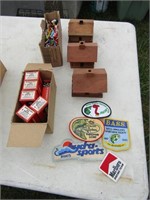 log cabins,rawl plugs,golf tees & patches