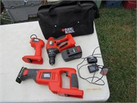 b&d cordless tool set w/battery & charger
