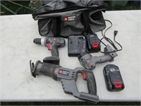 porter cable cordless tool set w/charger & battery