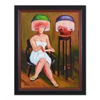 Cai, "Day Spa" Framed Original Acrylic Painting on