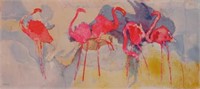 Edwin Salomon- Original Serigraph "Flamingo Fantas