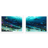 Radiant Reef Limited Edition Giclee Diptych on Can