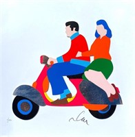Marco Lodola- Original Serigraph on Paper with gol
