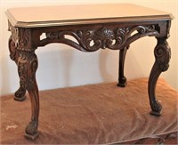 Vintage Carved End Table 25.5W 17.5D 15.5T
