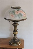 Vintage Brass Table Lamp 27" T 14" Round