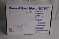 Red Letter LED Recessed Mount Edge-Lit EXIT Sign