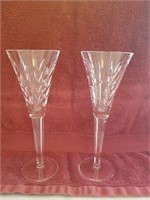 2 - Waterford Crystal Champagne Flutes