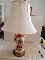 Beautiful MCM Painted Lamp