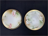 2 hand painted dishes, one marked RS Prussia,