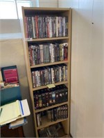 Bookcase & Large Lot of DVD Movies & More