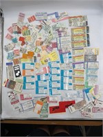 Vintage concert tickets and tickets stubs