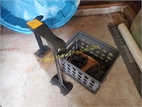 Cast Iron Shoe Stand & Milk Crate