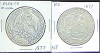 1877, 1877 Mexico 8 Real Silver.