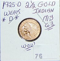 1925-D $2.50 Gold Liberty MS63.