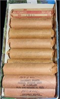 10 Rolls of Wheat Cents(500): 1925, 50, 52-D, 53,