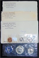 4 U.S. Mint Sets: 1965, 1968, 1968, 1969, 40% Silv