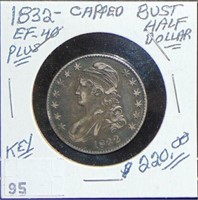 1832 Capped Bust Half Dollar (Key, Lettered Edge).