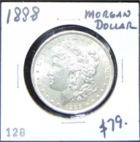 1888 Morgan Dollar AU+.
