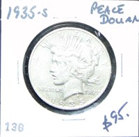 1935-S Peace Dollar EF+ (last year).