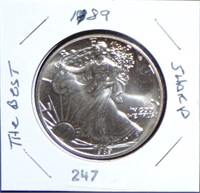 1989 Silver Eagle .999 BU.