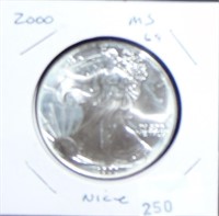 2000 Silver Eagle .999 BU.