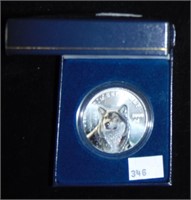2000 Liberia $10 Timber Wolf 21.4 gr. .999 Silver.