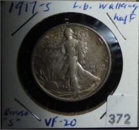 1917-S Liberty Walking Half Dollar VF-20 (reverse