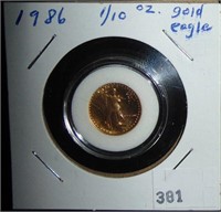 1986 U.S. 1/10 Oz. Gold Eagle BU (Roman Numerals).
