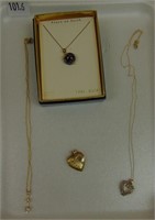 Variety: 14k Locket. 10k Globe. 10k Heart Necklace