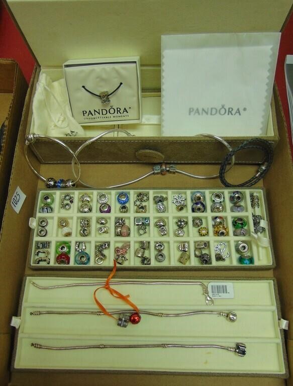 Variety of Pandora Beads & Bracelets.