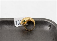 18k Dolphin Ring (weight 9 grams).