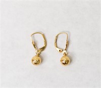 14k Drop Lever Back Earrings (wgt. 1 gr.).