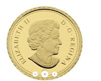 .50g 11mm .999 Fine Gold Canada Caribou .25¢