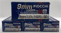 (OO) FIOCCHI 9mm Luger FMJ Cartridges,