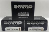(OO) Ammo Inc. 9mm Hollow Point Cartridges