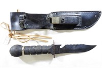 Fixed Blade Compass Knife & Sharpener in Sheath