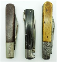 (3) Vintage Single Blade Folding Pocket Knives
