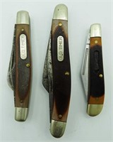 (3) Vintage Schrade Old Timer Pocket Knives