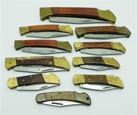 (10) Single Blade Stainless Lockback Pocket Knives