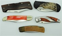 (5) Large Pocket Knives; Frost Cutlery, Mossy Oak,