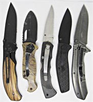 (5) Folding Pocket Knives; Kershaw Speed Safe,