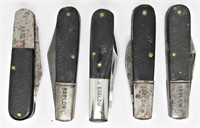 (5) Vintage Barlow Pocket Knives, Parts/Repair