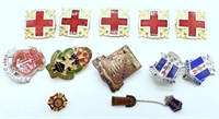 (10) ENAMEL SERVICE PINS / AWARDS / MEDALS